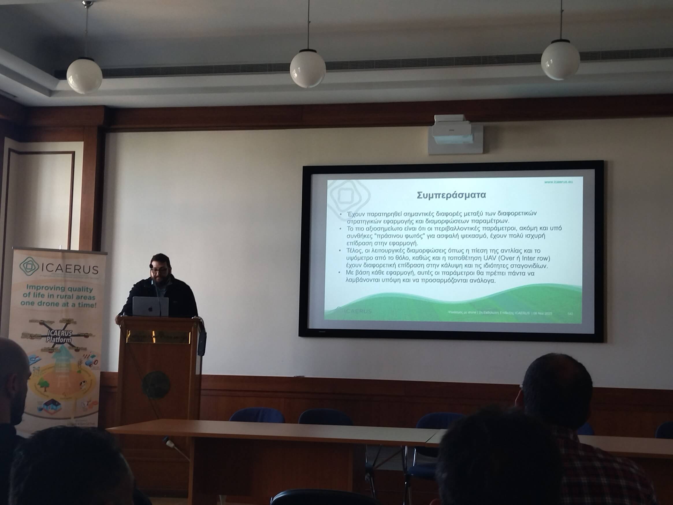 Presenter on the conclusions slide